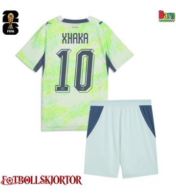 Schweiz Granit Xhaka #10 Borta Kläder Barn VM 2026 Kortärmad (+ Korta byxor)